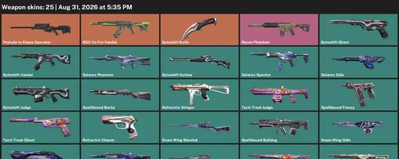 Valorant account inventory for LVL 78 · Byteshift Knife & Byteshift Vandal