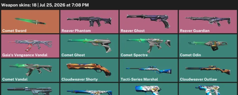 Valorant Accounts listing: LVL 95 · Comet Sword · 18 Skins - Silver 3, 18 skins
