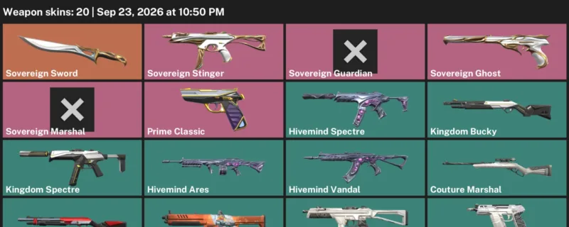 Valorant account inventory for LVL 12 · Hivemind Vandal & Sovereign Sword
