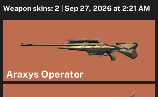 Valorant account inventory for LVL 19 · Forsaken Ritual Blade & Araxys Operator