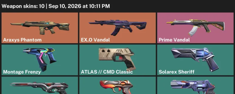 Valorant account inventory for LVL 143 · Araxys Phantom & Atlas & 10 Skins Araxys Phantom