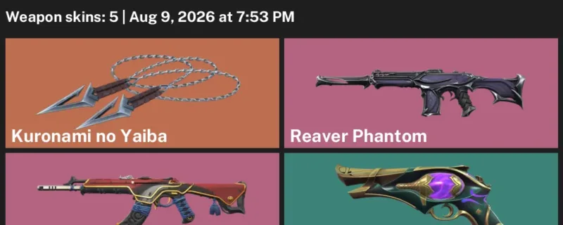 Valorant account inventory for LVL 58 · Reaver Phantom & Oni Vandal