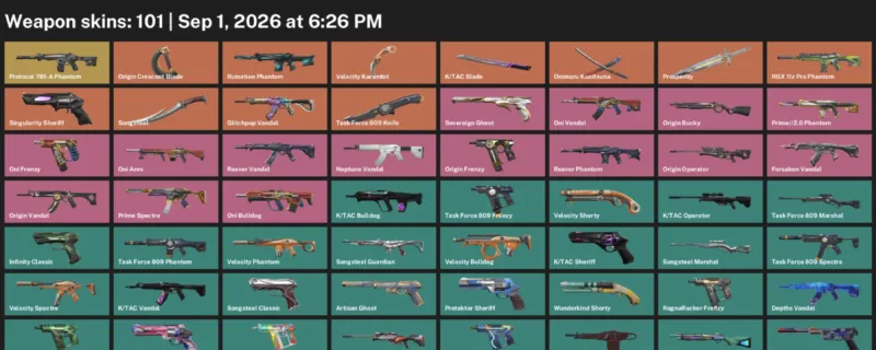 Valorant account inventory for LVL 323 · Velocity Karambit & Tac Blade