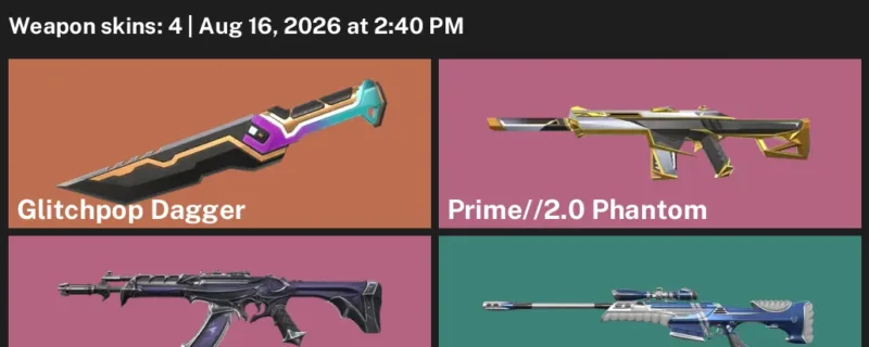 Valorant account inventory for LVL 56 · Glitchpop Dagger & Reaver Vandal