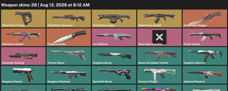 Valorant account inventory for LVL 152 · Elderflame Dagger & Kingdom Knife & 28 Skins Elderflame Dagger