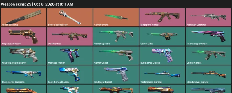 Valorant account inventory for LVL 165 · Cloudweaver Sheriff & Comet Odin