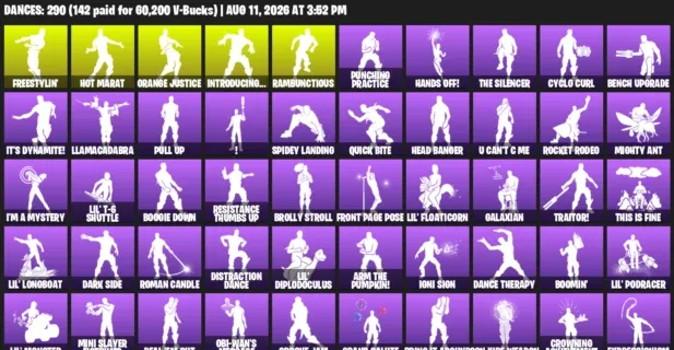 Fortnite account inventory for LVL 2282 - Prodigy - Rogue Agent - 426 Outfits