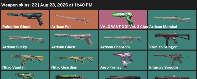 Valorant account inventory for LVL 67 · Artisan Phantom & Coalition: Cobra Frenzy