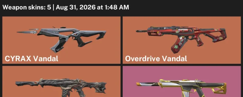 Valorant account inventory for LVL 49 · Overdrive Vandal & 2.0 Phantom