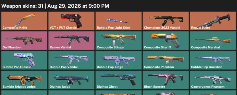 Valorant account inventory for LVL 73 · Reaver Knife & 31 Skins Composite Knife