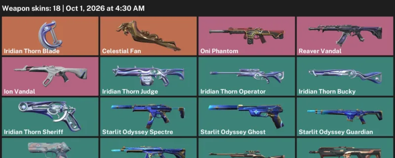 Valorant account inventory for LVL 70 · Ion Vandal & Celestial Fan & Iridian Thorn Blade