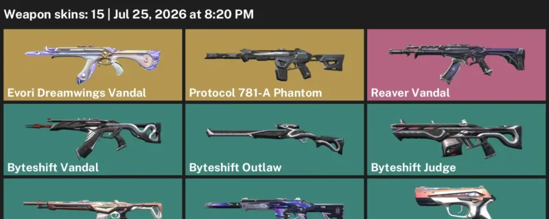Valorant Accounts listing: LVL 66 · Byteshift Judge & Byteshift Outlaw · 15 Skins - Gold 1, 15 skins
