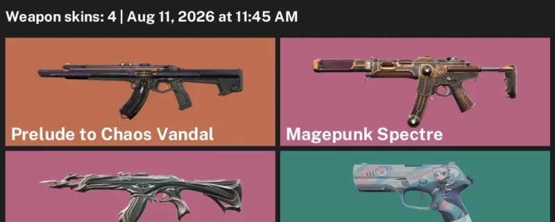 Valorant account inventory for LVL 50 · Forsaken Vandal & Prelude to Chaos Vandal