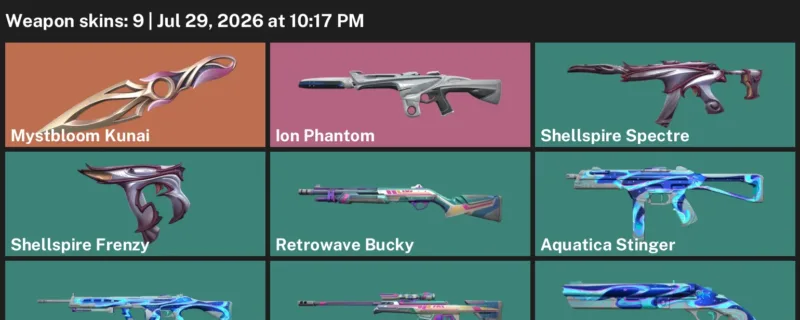 Valorant Accounts listing: LVL 25 · Mystbloom Kunai · 9 Skins - Iron 2, 9 skins
