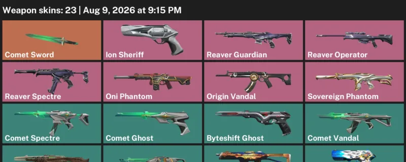 Valorant account inventory for LVL 66 · Cloudweaver Sheriff & Comet Odin