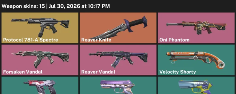 Valorant Accounts listing: LVL 133 · Reaver Knife · 15 Skins - Gold 3, 15 skins