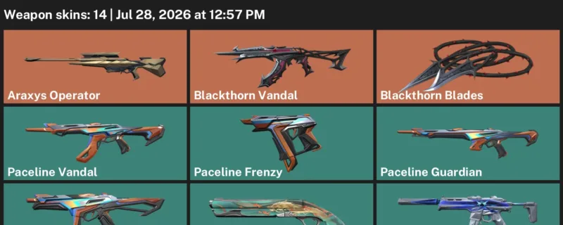 Valorant Accounts listing: LVL 25 · Araxys Operator & Blackthorn Blades · 14 Skins - Bronze 2, 14 skins