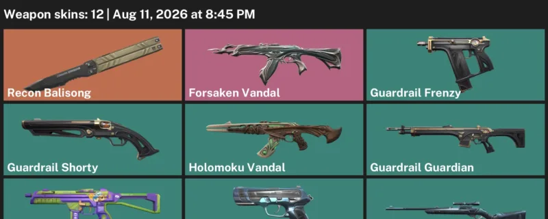 Valorant account inventory for LVL 61 · Forsaken Vandal & Holomoku Vandal
