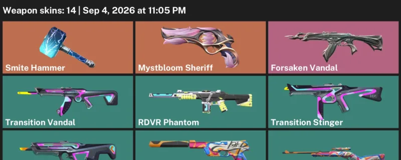 Valorant account inventory for LVL 36 · 14 Skins Forsaken Vandal & Forsaken Vandal & Freehand Ghost