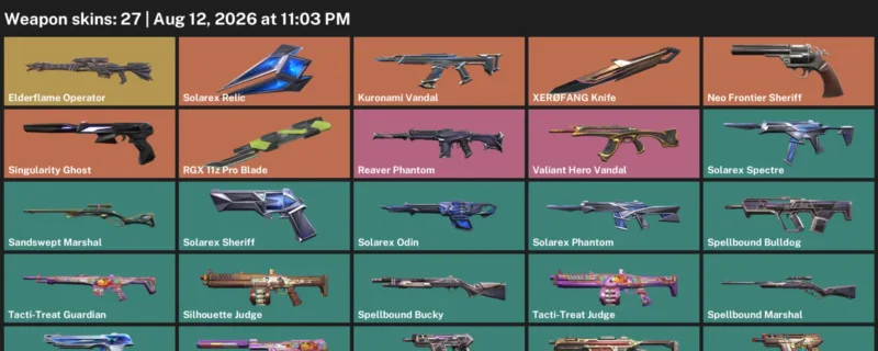 Valorant account inventory for LVL 59 · RGX 11z Pro Blade & XerØFang Knife & 27 Skins RGX 11z Pro Blade