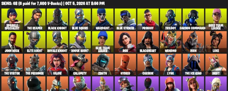 Fortnite account inventory for Sparkle Specialist - The Reaper - 68 Outfits