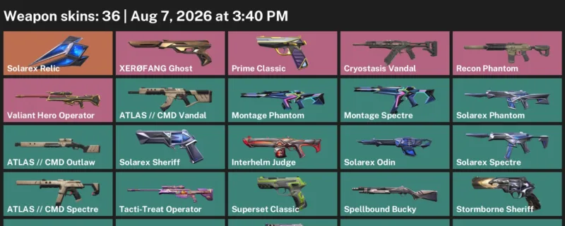 Valorant account inventory for LVL 41 · Cmd Vandal & Montage Phantom