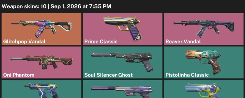 Valorant account inventory for LVL 160 · Reaver Vandal & 10 Skins Glitchpop Vandal