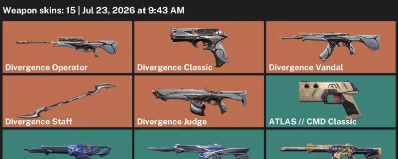 Valorant Accounts listing: LVL 49 · ATLAS // CMD Classic & Divergence Classic · 15 Skins - Silver 3, 15 skins