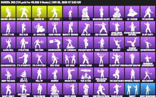 Fortnite account inventory for LVL 5433 - John Wick - Aloy - 507 Outfits
