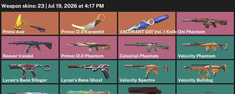 Valorant Accounts listing: LVL 34 · Prime//2.0 Karambit & VALORANT GO! Vol. 1 Knife · 23 Skins - Platinum 1, 23 skins