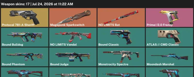 Valorant Accounts listing: LVL 35 · ATLAS // CMD Classic & Bound Bulldog · 17 Skins - Iron 2, 17 skins