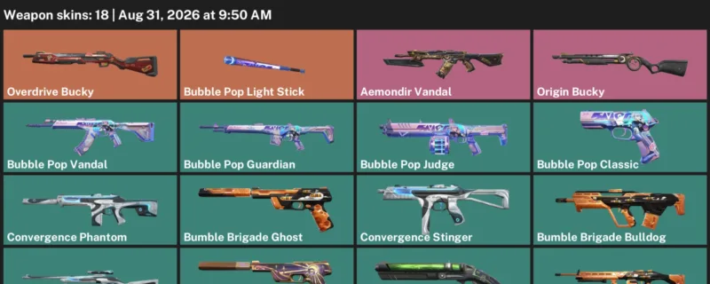 Valorant account inventory for LVL 109 · Bubble Pop Vandal & 18 Skins Aemondir Vandal
