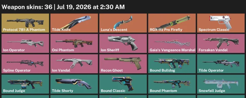 Valorant Accounts listing: LVL 46 · Tilde Knife · 36 Skins - Platinum 2, 36 skins
