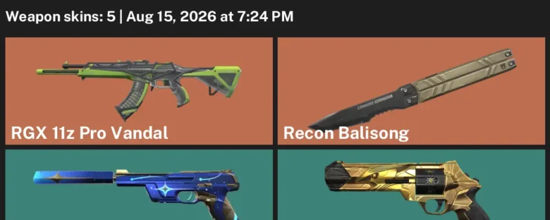 Valorant account inventory for LVL 99 · RGX 11z Pro Vandal & Immortalized Sheriff