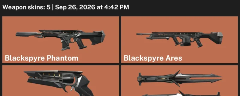 Valorant account inventory for LVL 3 · Blackspyre Phantom & Blackspyre Sheriff