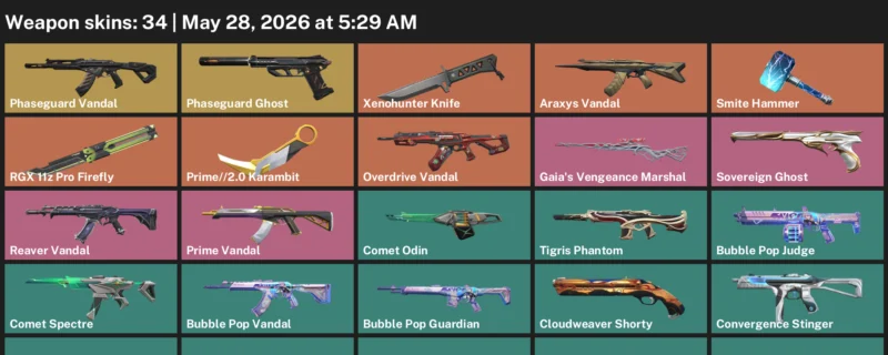 Valorant Accounts listing: LVL 66, Xenohunter, Prime Karambit, Phaseguard/Overdrive/Araxys/ReaverSovereign + more.