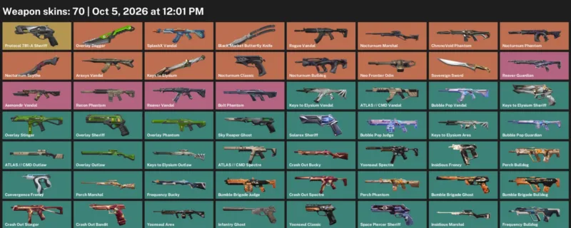 Valorant account inventory for LVL 111 · Nocturnum Scythe & Araxys Vandal