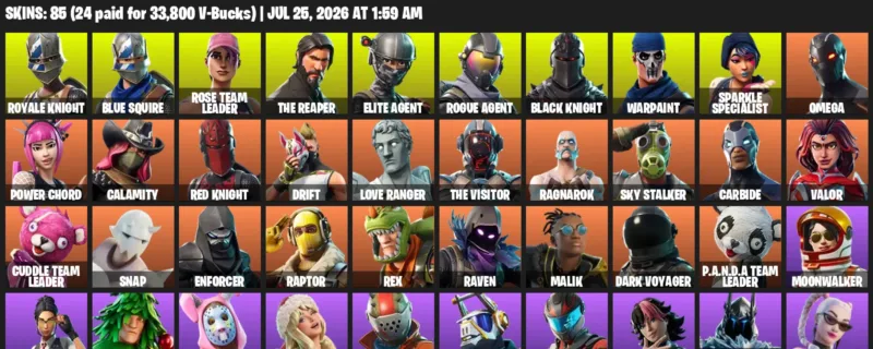 Fortnite Accounts listing: LVL 697 - Royale Knight - Blue Squire - 85 Outfits - 85 outfits