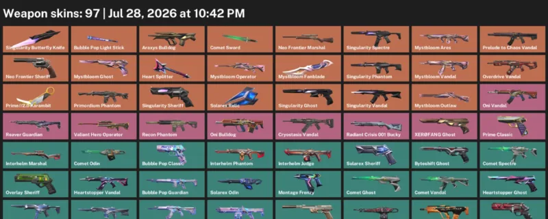 Valorant Accounts listing: LVL 193 · Comet Sword & Prime//2.0 Karambit · 97 Skins - Silver 1, 97 skins