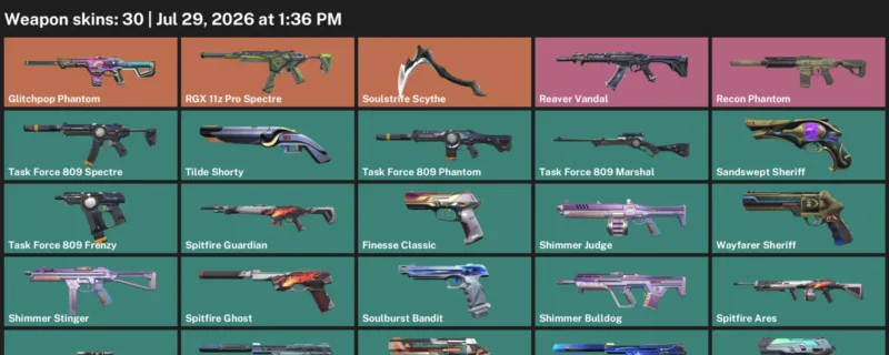Valorant Accounts listing: LVL 251 · Soulstrife Scythe · 30 Skins - Gold 1, 30 skins