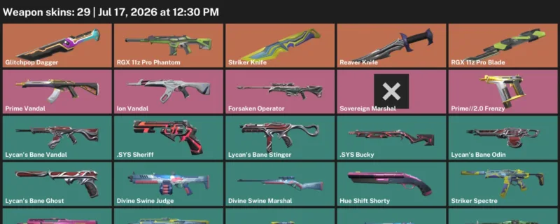 Valorant Accounts listing: LVL 99 · Glitchpop Dagger & Reaver Knife · 29 Skins - Diamond 2, 29 skins