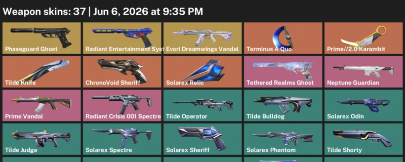 Valorant Accounts listing: LVL 55, 3x Paid Knives, Prime, Termius, Solarex, Evori Dreamwings, Phaseguard, RES, Chronovoid +.