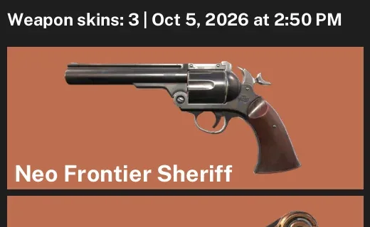Valorant account inventory for LVL 14 · Neo Frontier Sheriff & 3 Skins Magepunk Sparkswitch
