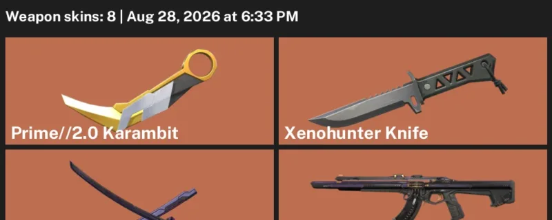 Valorant account inventory for LVL 54 · 2.0 Karambit & Xenohunter Knife & Oni Phantom