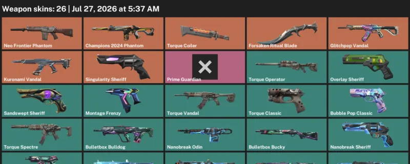 Valorant Accounts listing: LVL 165 · Forsaken Ritual Blade · 26 Skins - Bronze 2, 26 skins