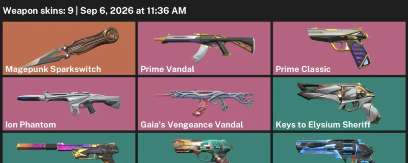 Valorant account inventory for LVL 94 · Ion Phantom & Prime Classic