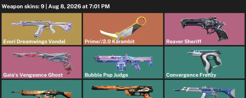 Valorant account inventory for LVL 13 · 2.0 Karambit & Luxe Vandal