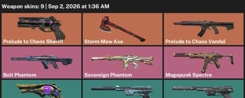 Valorant account inventory for LVL 113 · Sovereign Phantom & 9 Skins Bolt Phantom