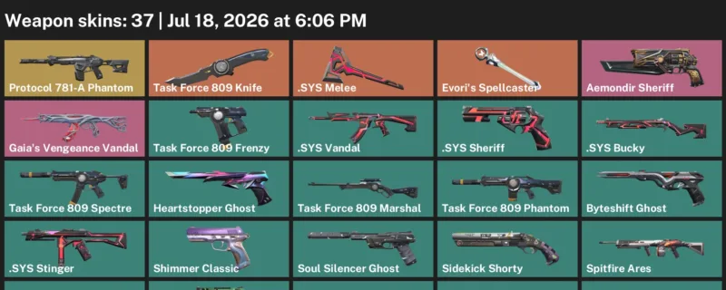 Valorant Accounts listing: LVL 198 · .SYS Melee & Task Force 809 Knife · 37 Skins - Bronze 3, 37 skins
