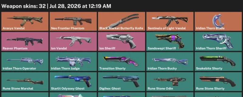 Valorant Accounts listing: LVL 211 · Black.Market Butterfly Knife & Iridian Thorn Blade · 32 Skins - Silver 3, 32 skins